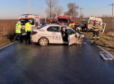 Olt: Şeful postului de poliţie Morunglav, rănit într-un accident rutier în timp ce se afla în misiune, a decedat