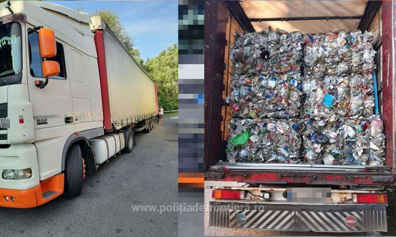 Arad: Peste 25 de tone de deşeuri din PET-uri şi textile, oprite la graniţa cu Ungaria