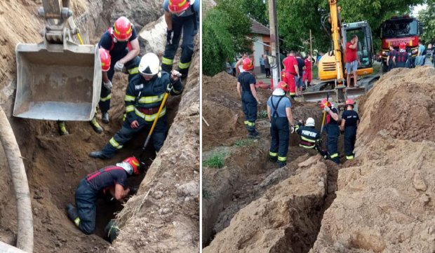 Accident grav, muncitori prinşi sub pământ