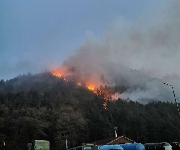 Bacău: Zeci de pompieri intervin pentru a treia zi consecutiv la stingerea incendiului de pădure din Oituz