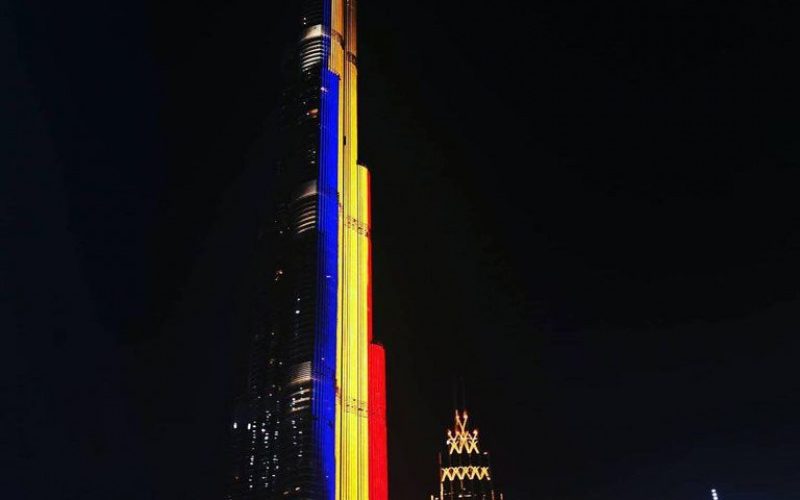 Steagul României, proiectat pe clădirile din lumea întreagă