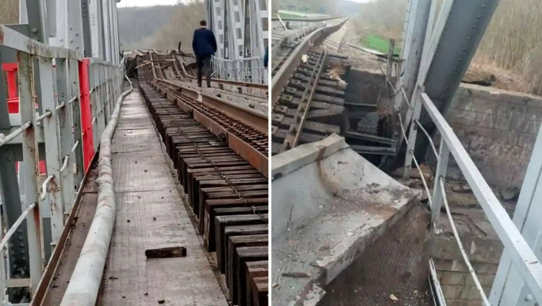 Un pod feroviar din Rusia folosit de armata lui Putin pentru a invada Ucraina a fost aruncat în aer